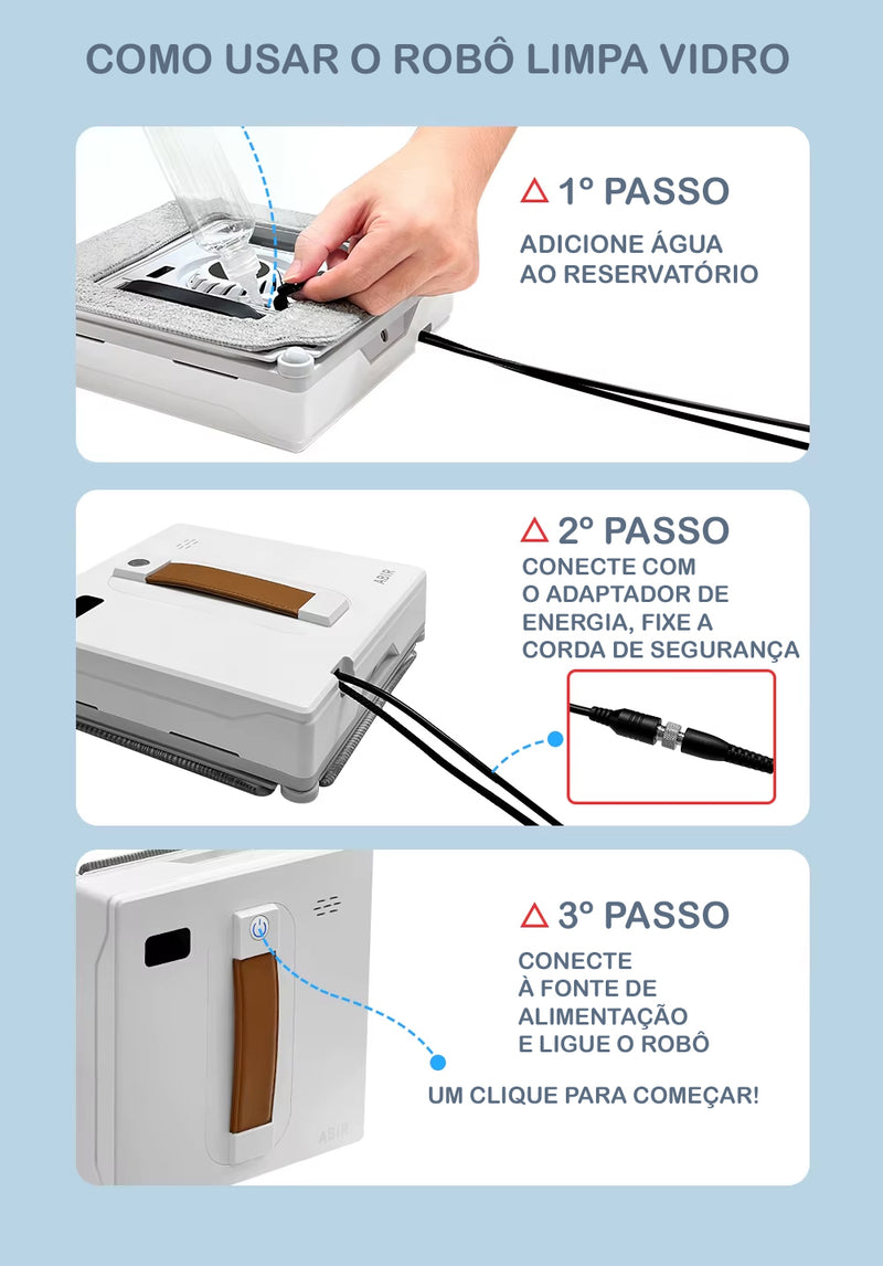 Robô Lavador de Janelas de Vidro com Controle Remoto