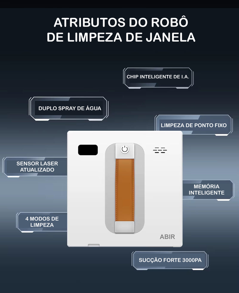 Robô Lavador de Janelas de Vidro com Controle Remoto