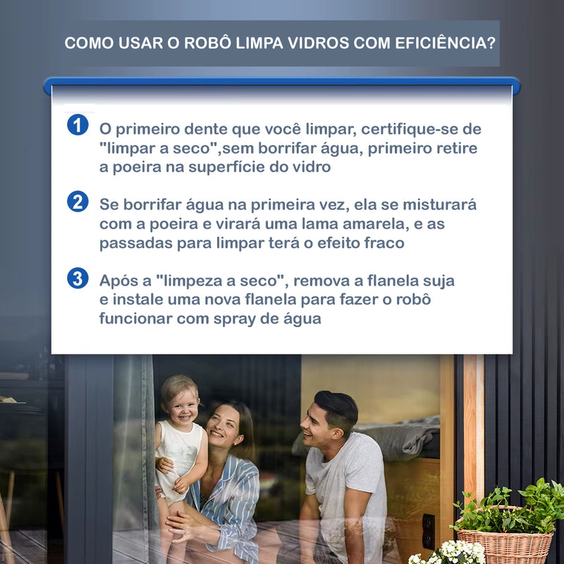 Robô Lavador de Janelas de Vidro com Controle Remoto