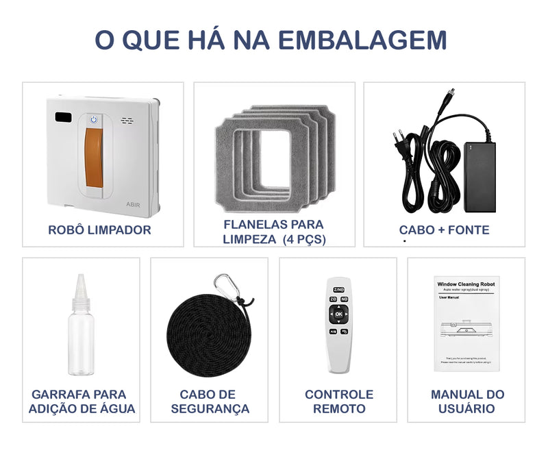 Robô Lavador de Janelas de Vidro com Controle Remoto