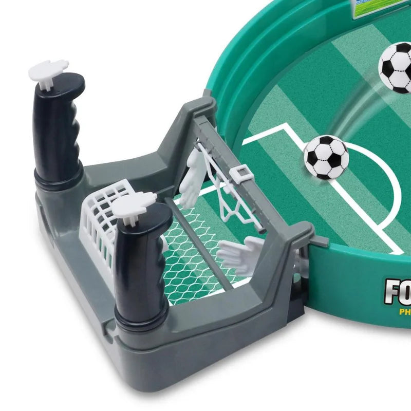 detalhe dos comandos doJogo de Futebol de Mesa Portátil