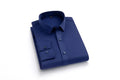 fotografia da Camisa Social Masculina Seda Gelo cor azul marinho
