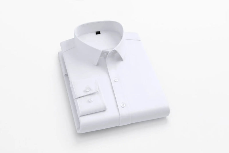 fotografia da Camisa Social Masculina Seda Gelo cor branca