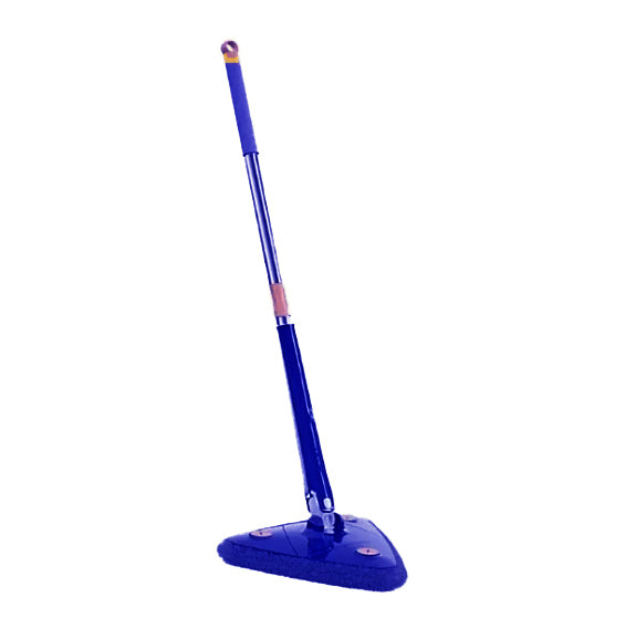 fotograia do Esfregão de Limpeza MOP Triangular Giratório com Haste Telescópica  azul